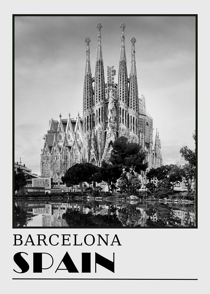 Barcelona Sagrada Familia Photo Travel Poster