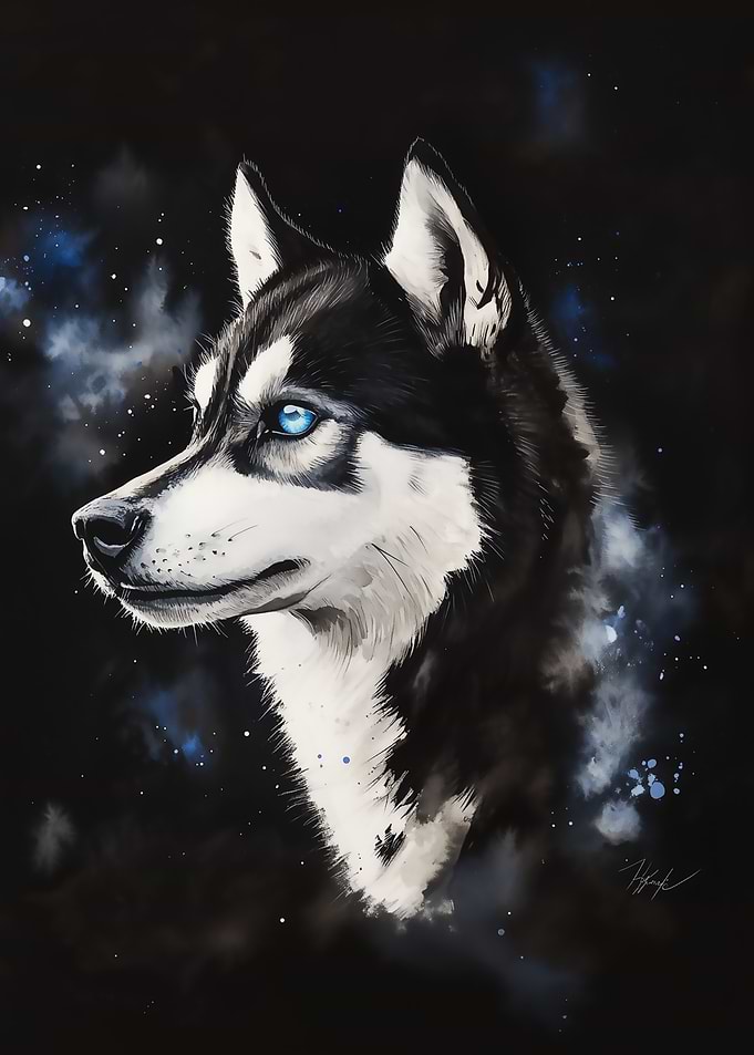 Husky with Blue Eyes