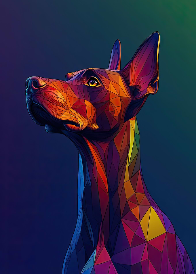 Dog Portrait in Geometric Style