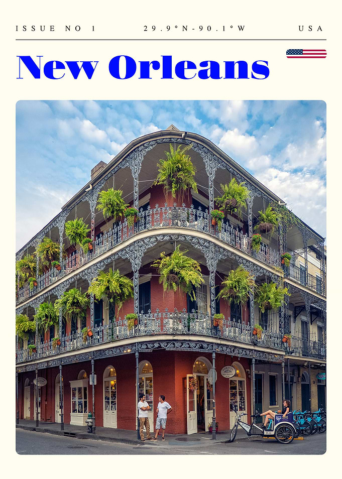 New Orleans Louisiana Travel Art Poster