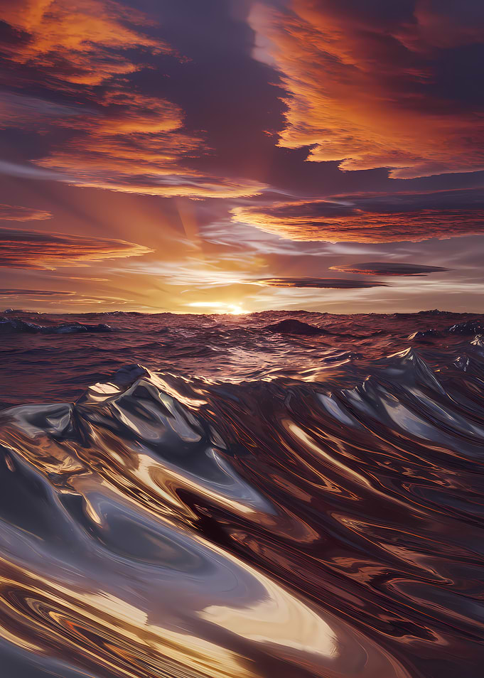 Sunset and Waves