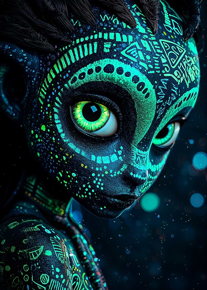 Glowing Tribal Alien