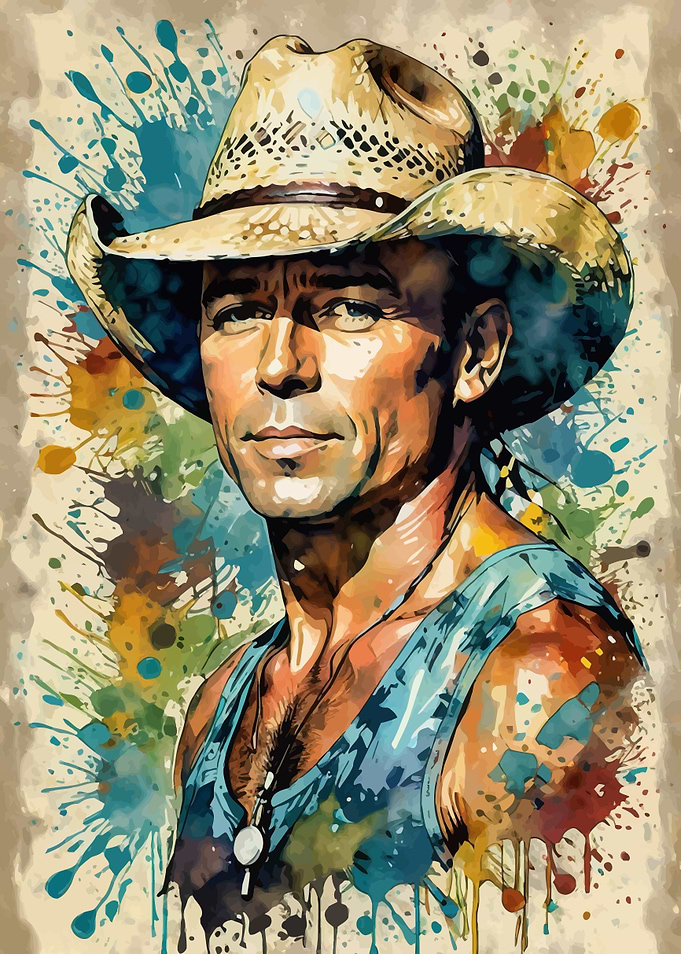 Kenny Chesney Vintage Watercolor