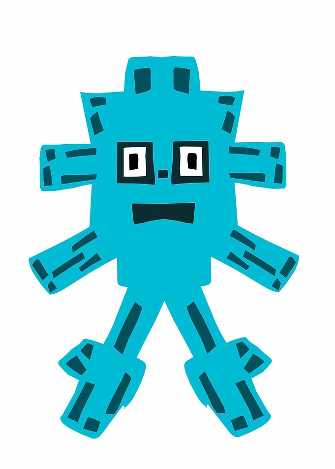 Blue Blocky Monster