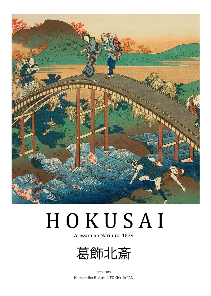Katsushika Hokusai Bridge Print