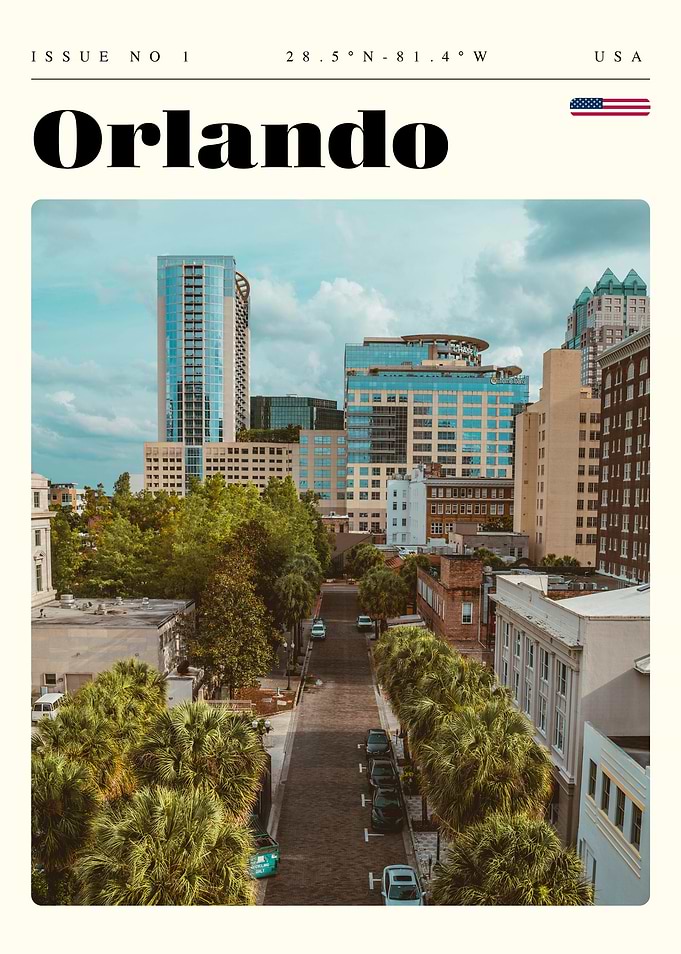 Orlando Florida Travel Art Poster