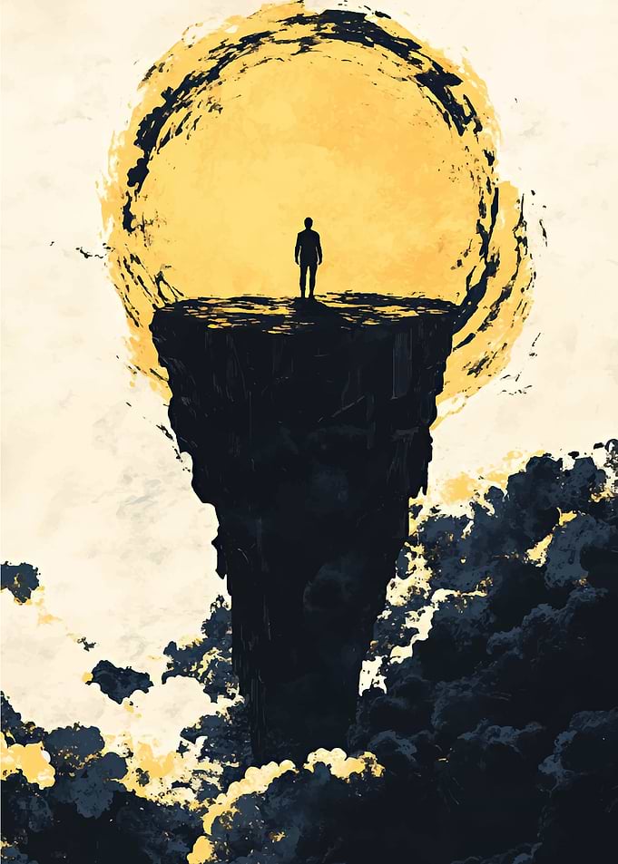 Silhouette on Clifftop