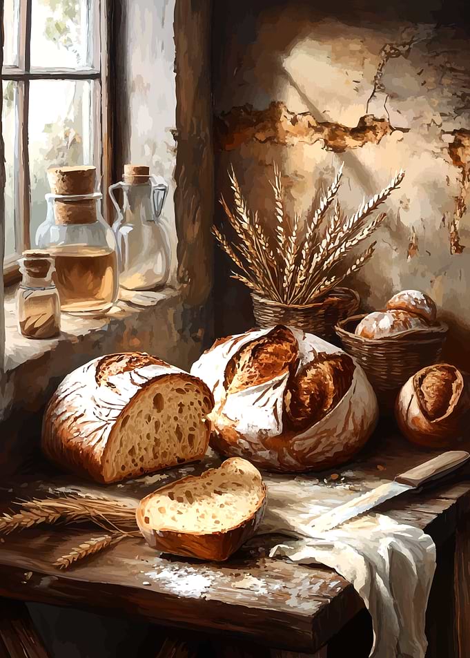 Rustic Bread Still Life