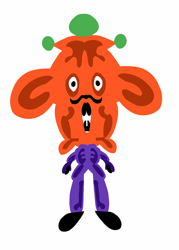 Cartoon Character with Mustache