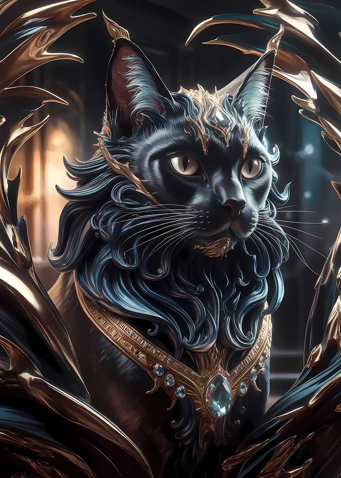 Witchy Cat Illusion Portrait