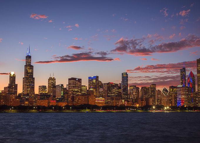 Chicago Skyline at Dusk