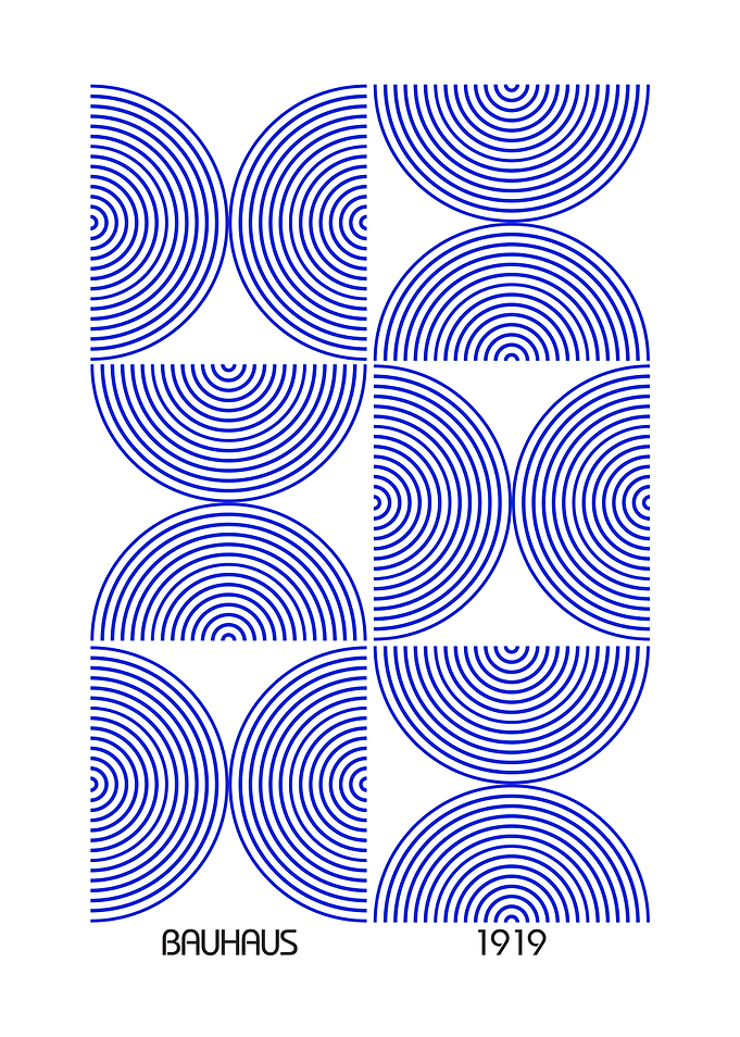 Bauhaus Semicircular Blue