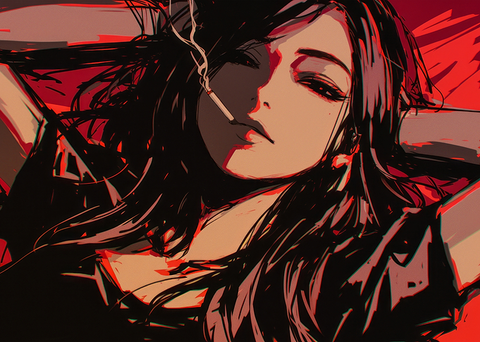 Anime Girl Smoking
