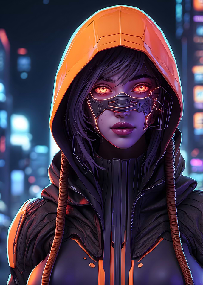 Futuristic Cyberpunk Female Character