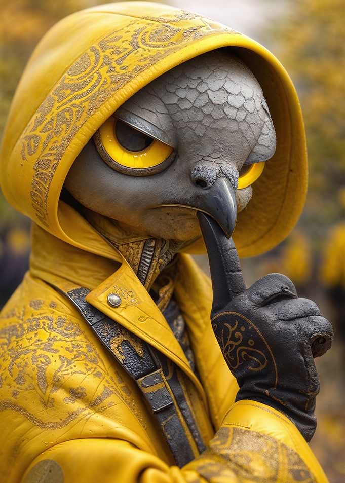 Yellow-Hooded Bird Character