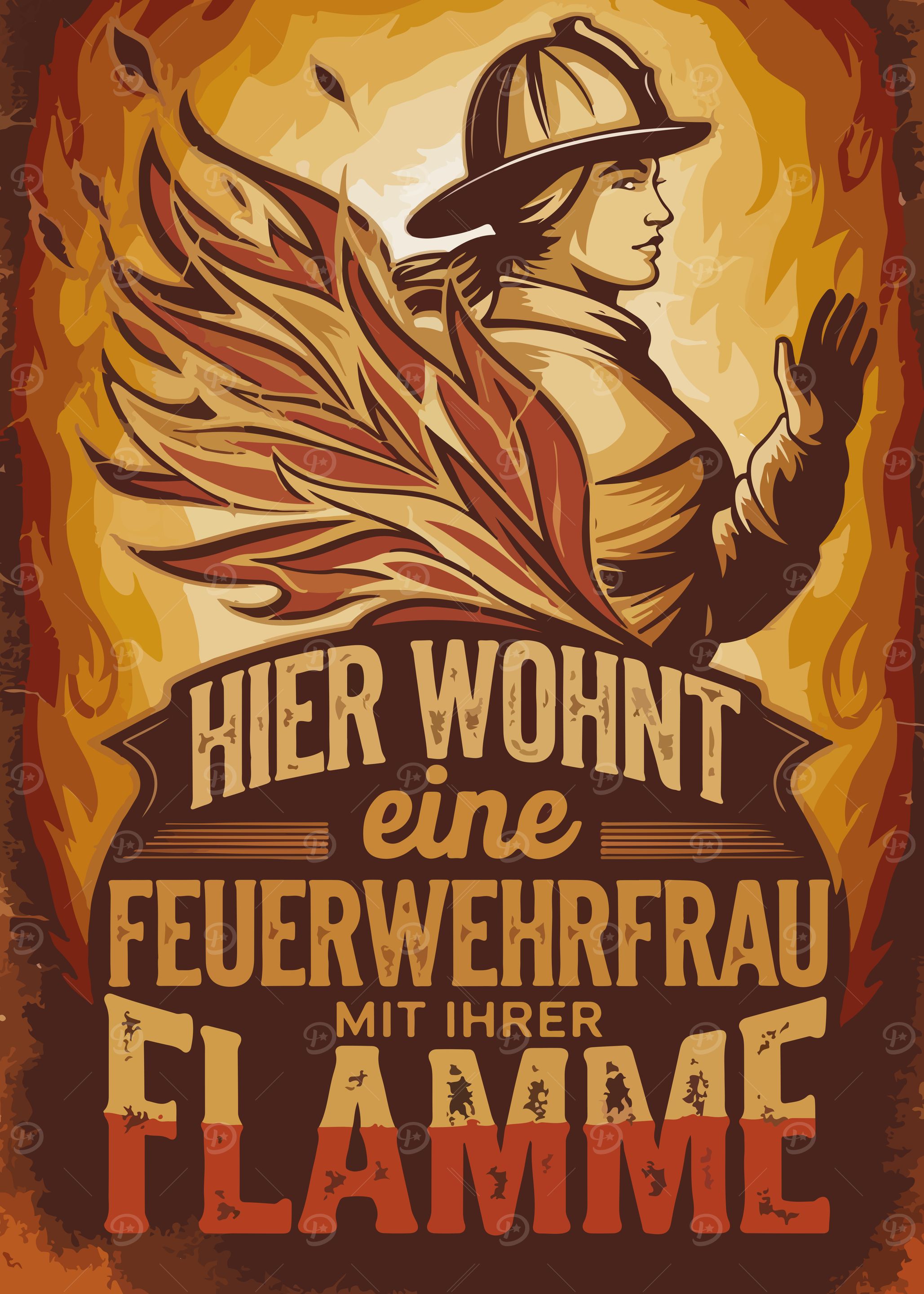 Firefighter Woman Poster