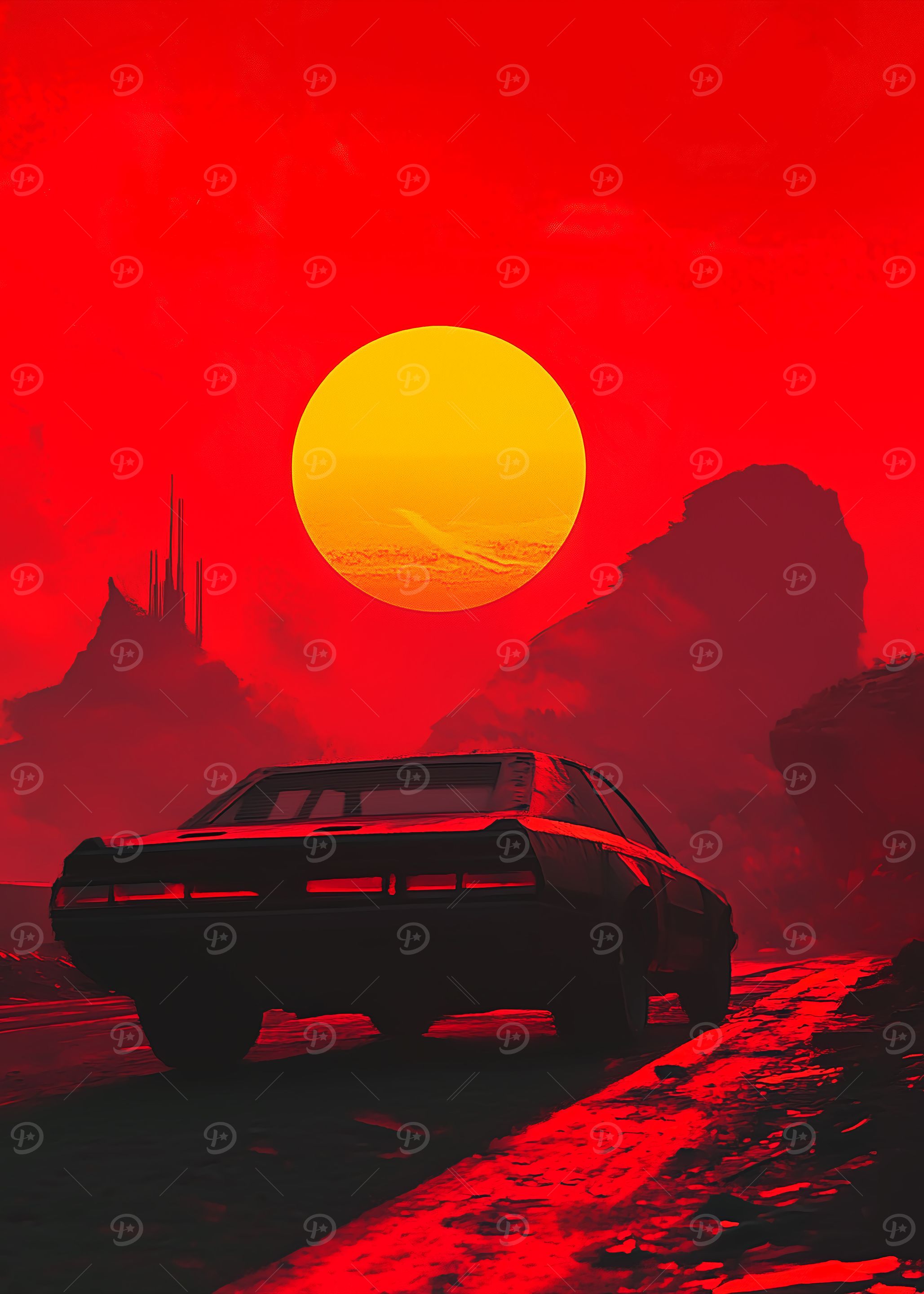 Red Sunset Car