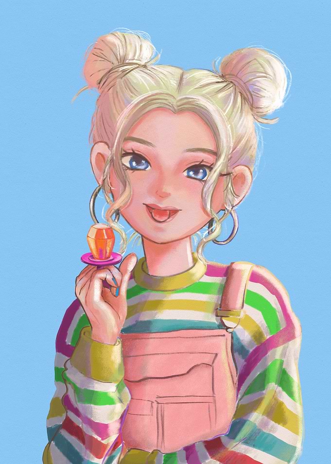 Anime Girl with Candy