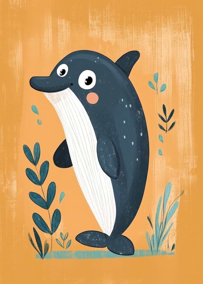 Cute Cartoon Dolphin