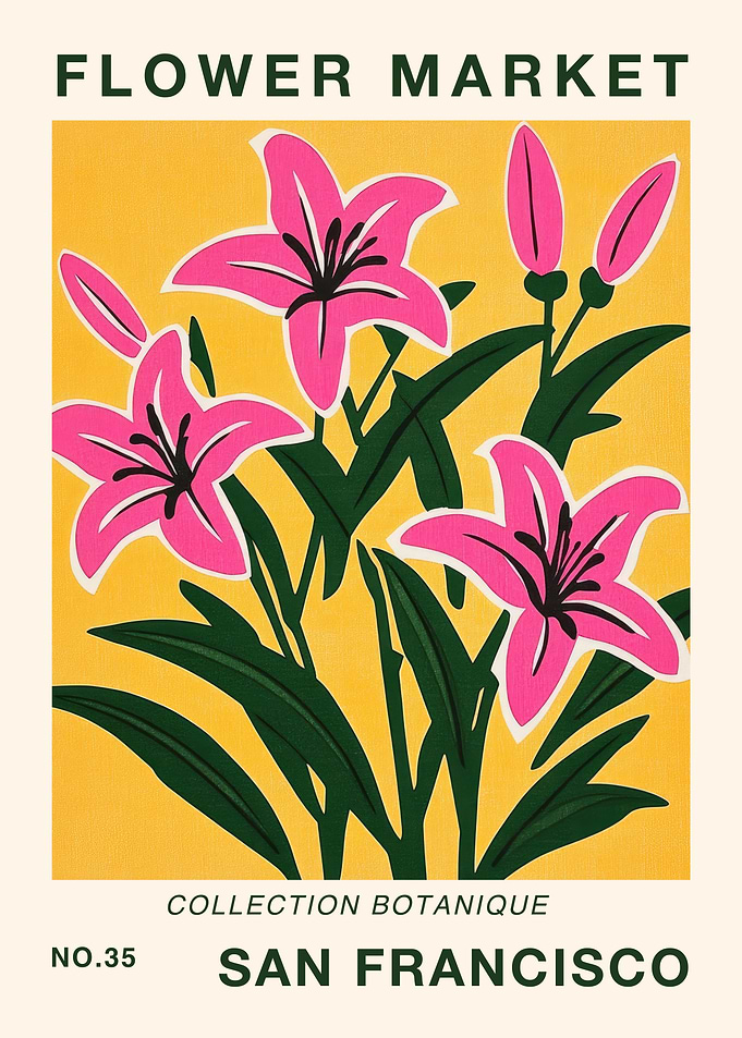 San Francisco Flower Market Poster