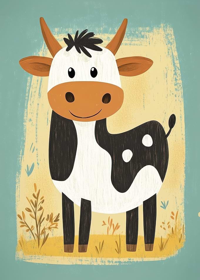 Cute Cartoon Cow