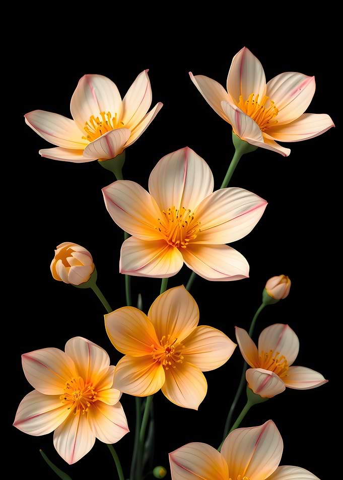 Peach and Yellow Flowers