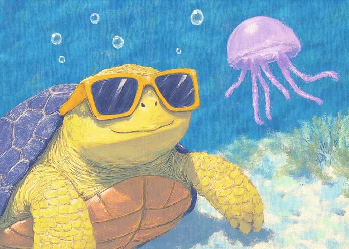 Cool Turtle Underwater