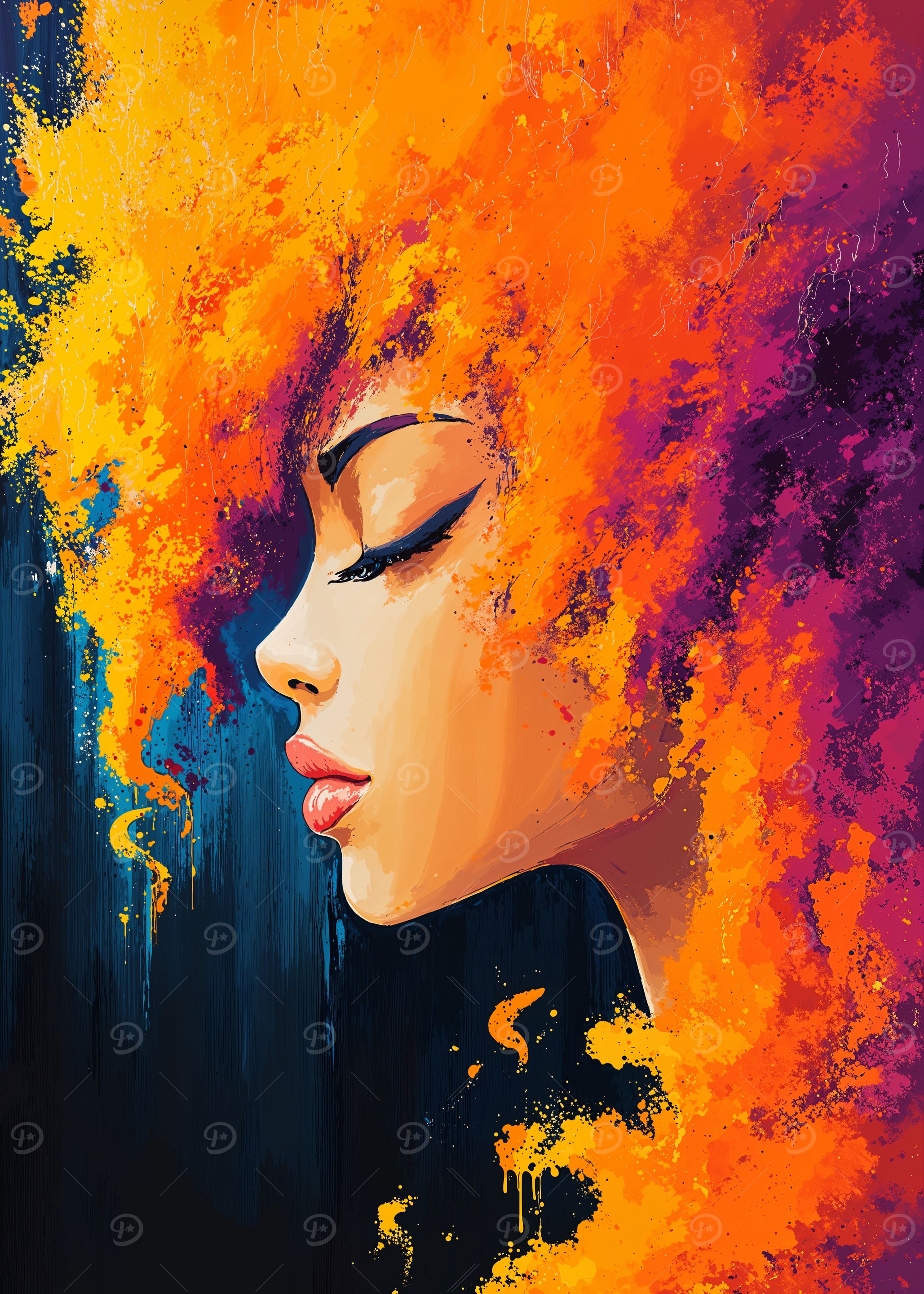 Woman with Fiery Hair