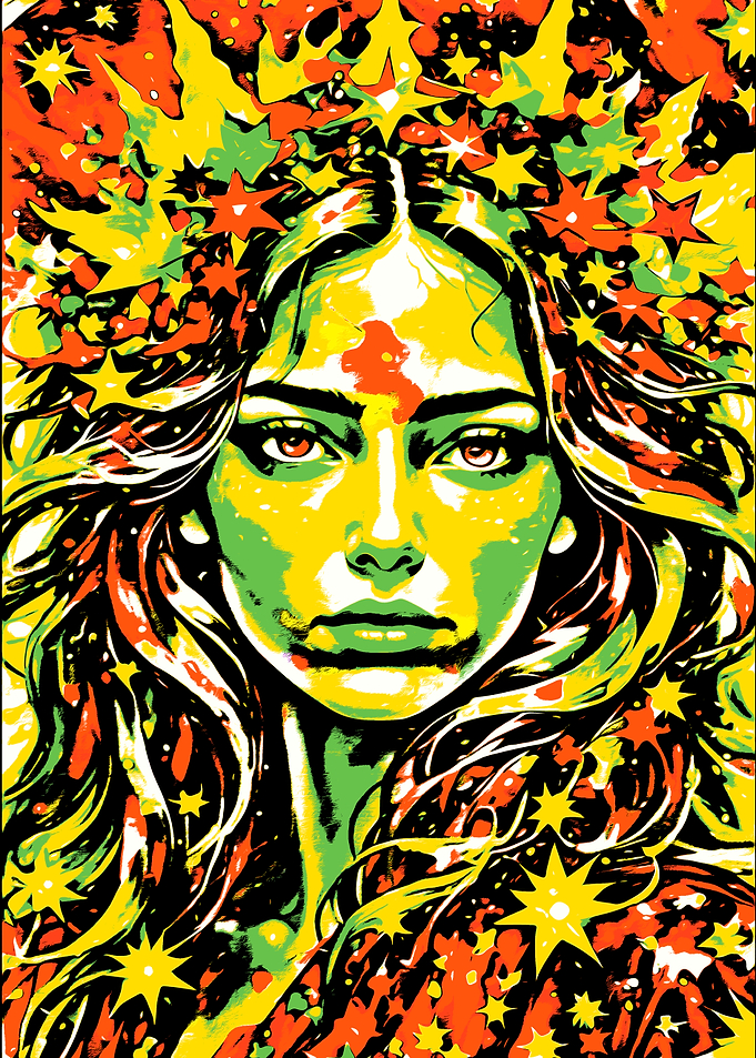 Woman with Stars
