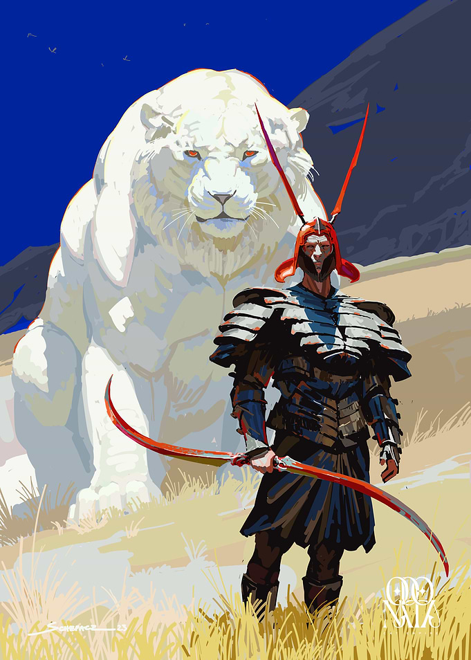The White Lion and the Crimson Hunter