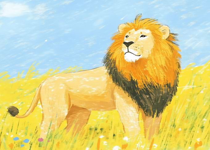 Majestic Lion in Savanna