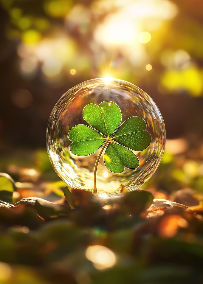 Four-Leaf Clover in a Bubble