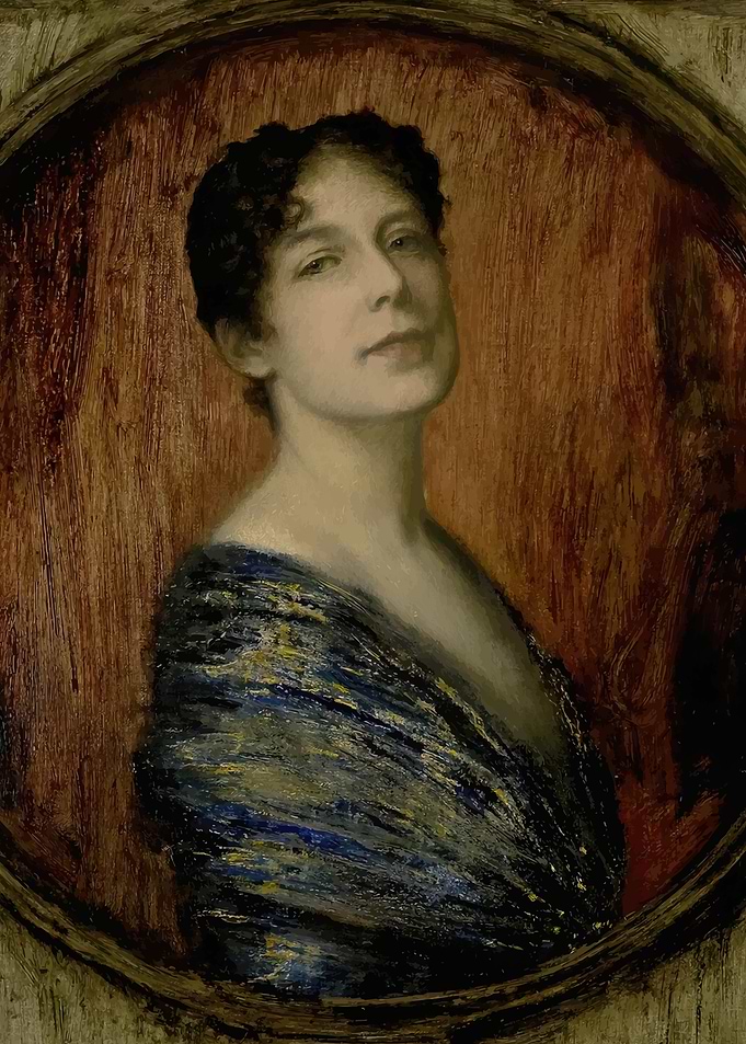 Woman in Blue Drapery Franz von Stuck
