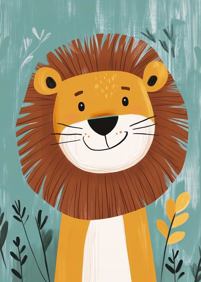 Smiling Lion Illustration