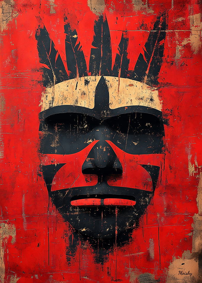Warrior Spirit Mask – Indigenous Tribal Power