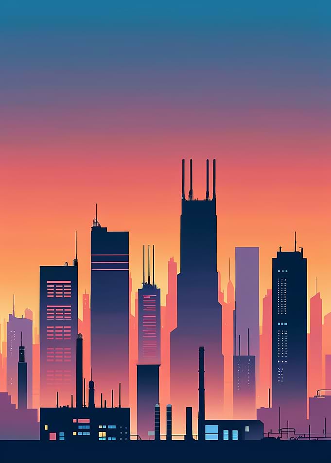 Silent Industry – Abstract Minimalist Metropolis