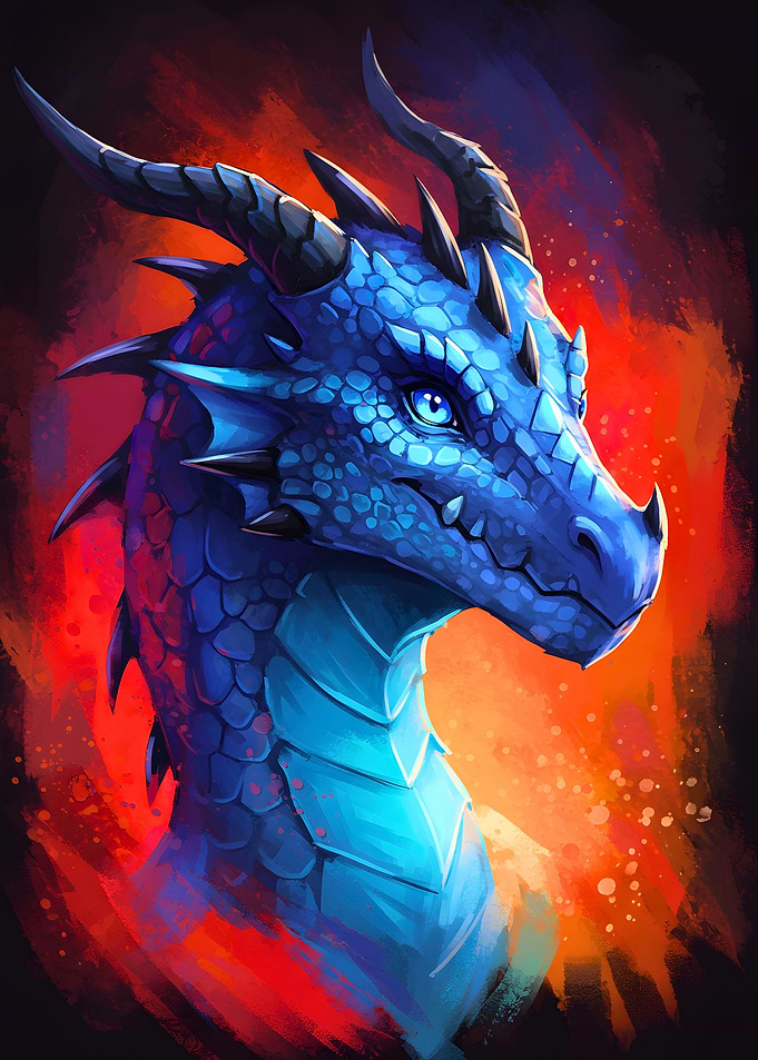 Majestic Blue Dragon