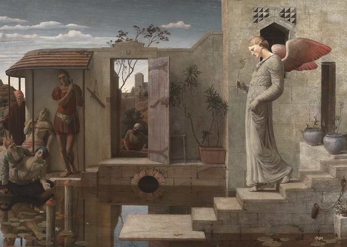 Angel in a Stone Courtyard