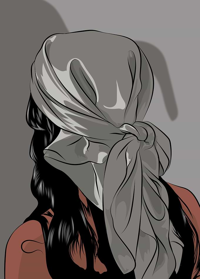 Woman with Grey Scarf