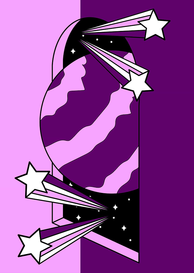 Purple Planet & Shooting Stars