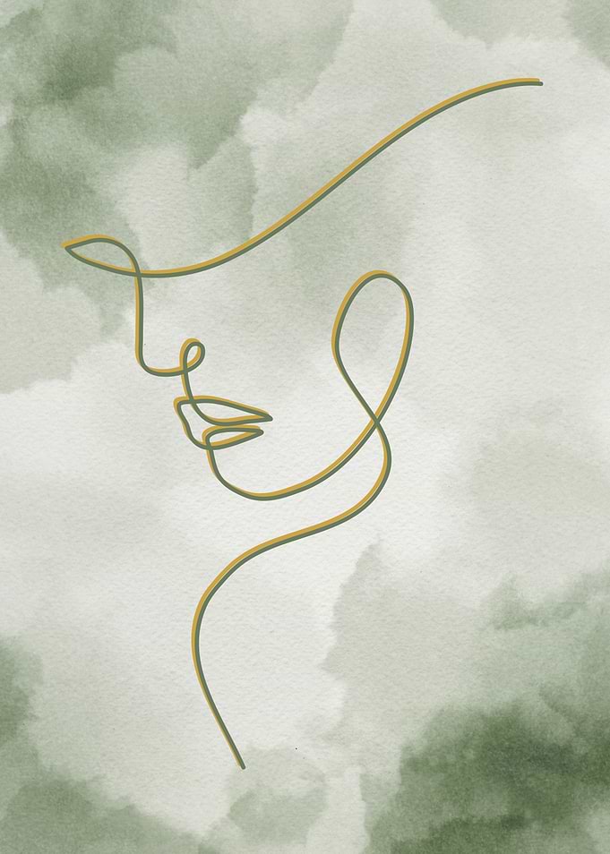 Abstract Line Art Face Minimalistic Boho