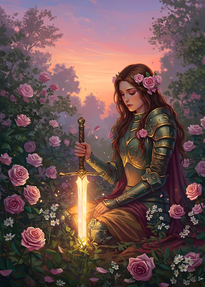 Knight in a Rose Garden