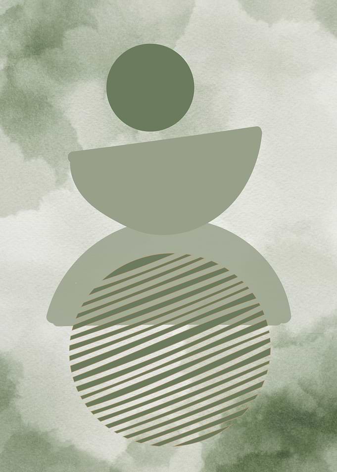Minimalistic Abstract Green Shapes Boho