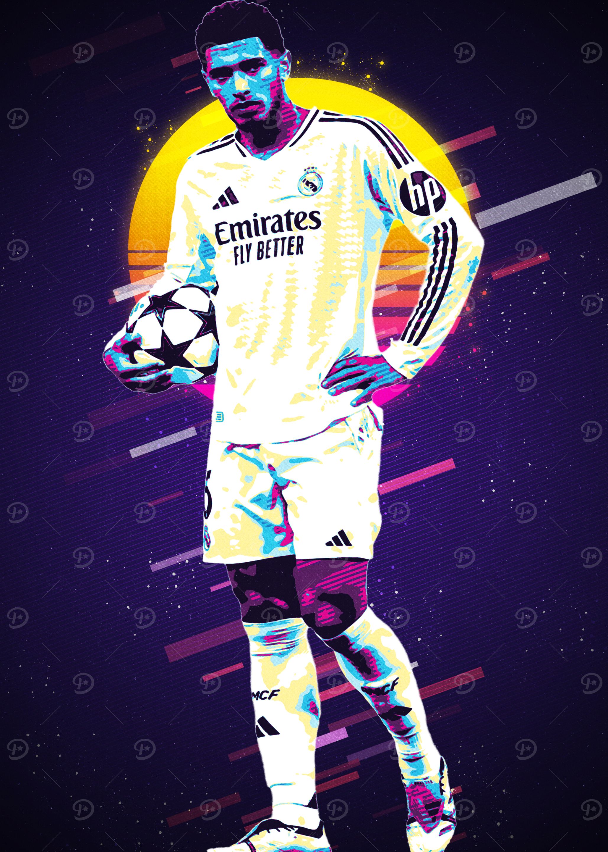 Football Player in Retro Style