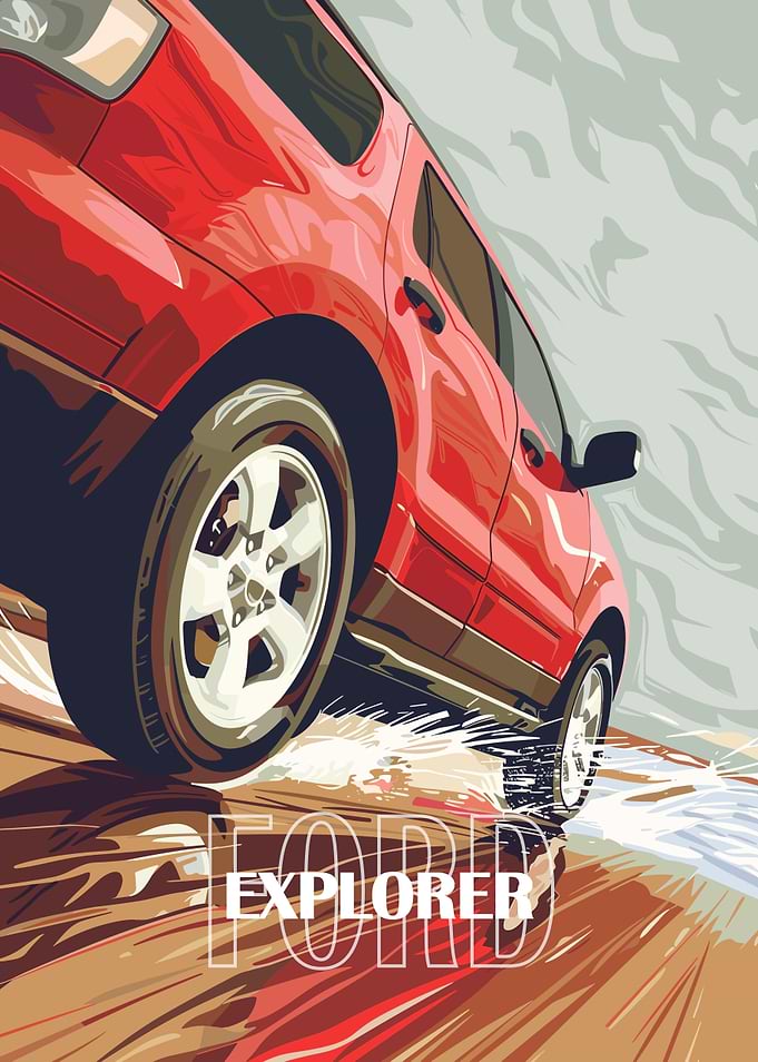 Ford Explorer Red SUV
