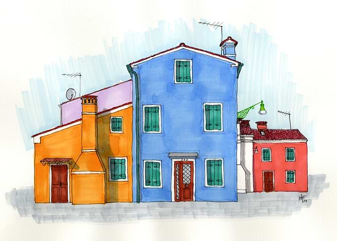 Colorful Italian Houses in Burano