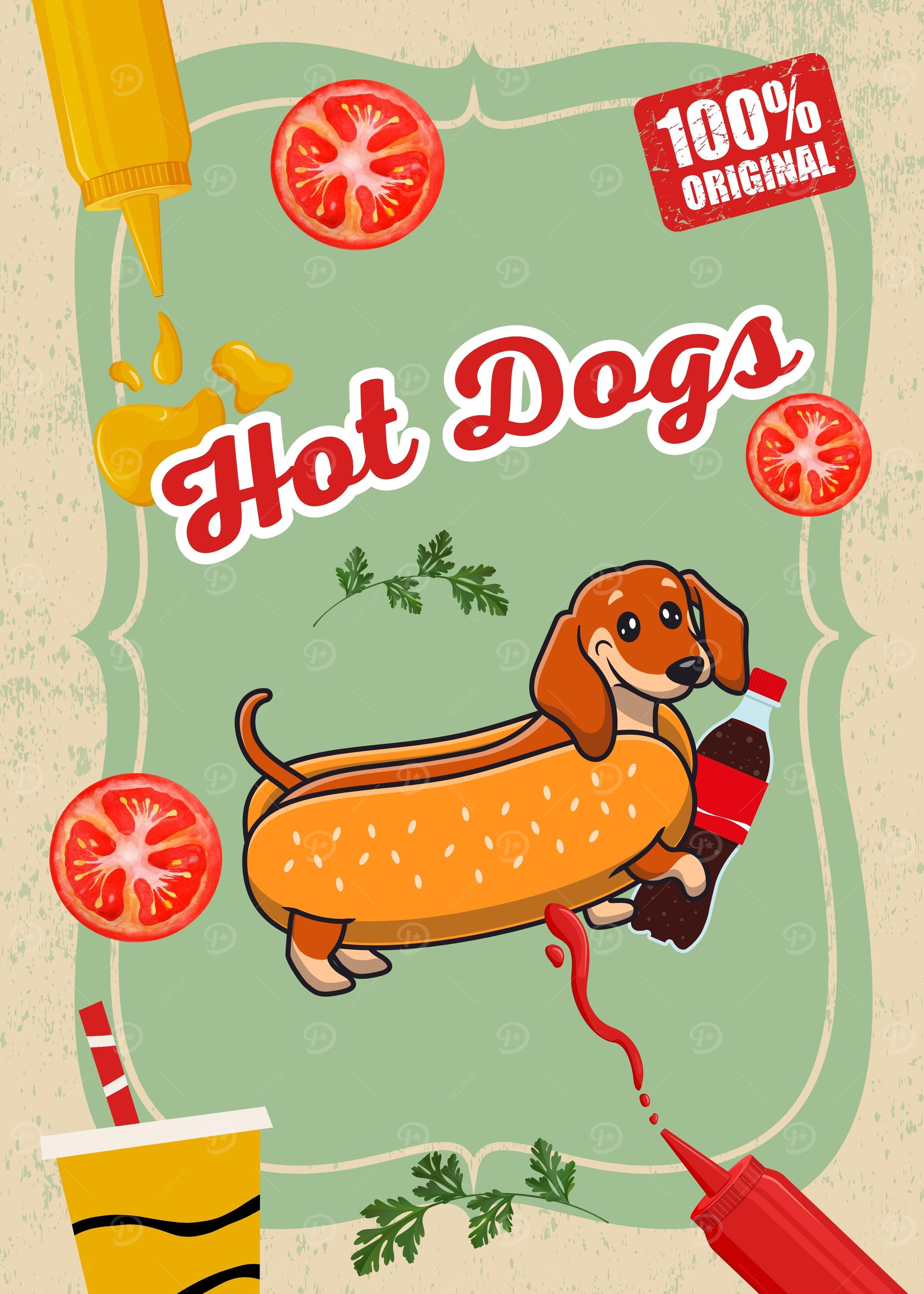 Hot Dog Dachshund Poster