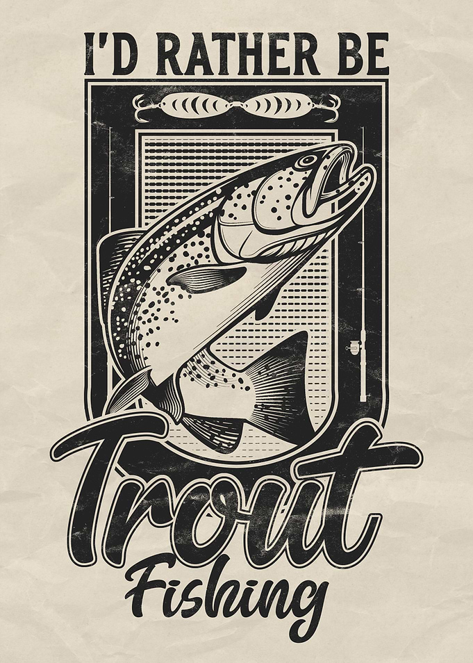 Trout Fishing Vintage Poster