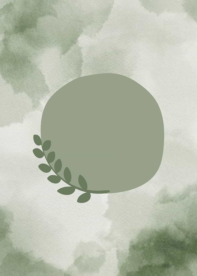 Boho Minimalist Green Watercolor Circle