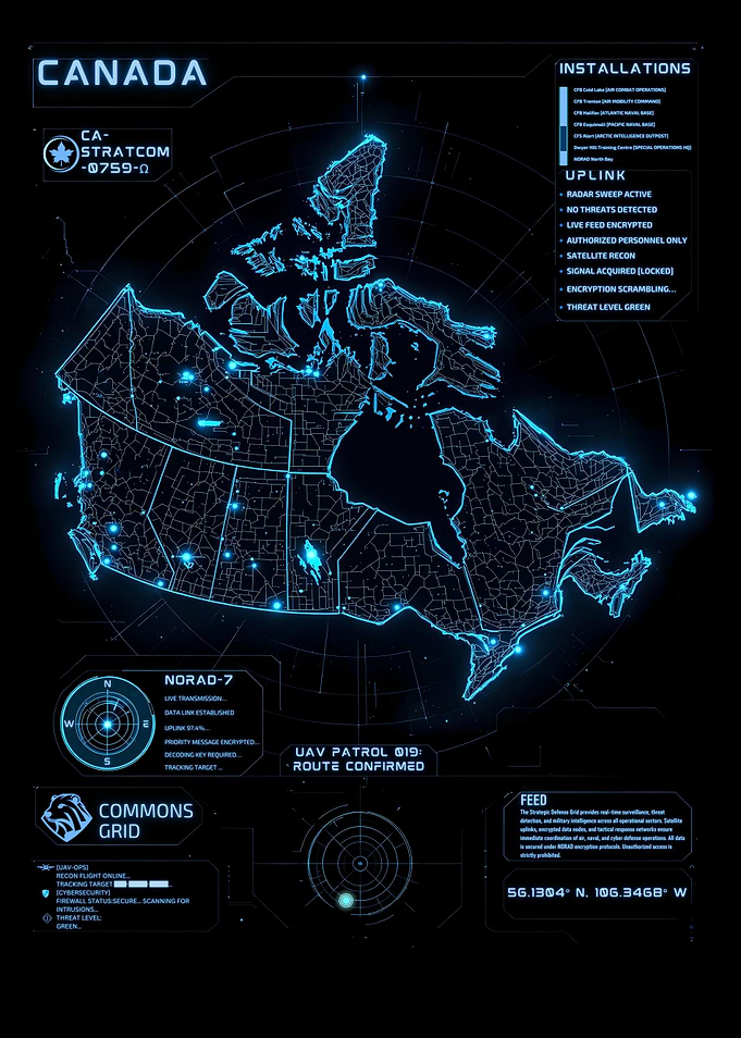 Canada Digital Hi Tech Military Map